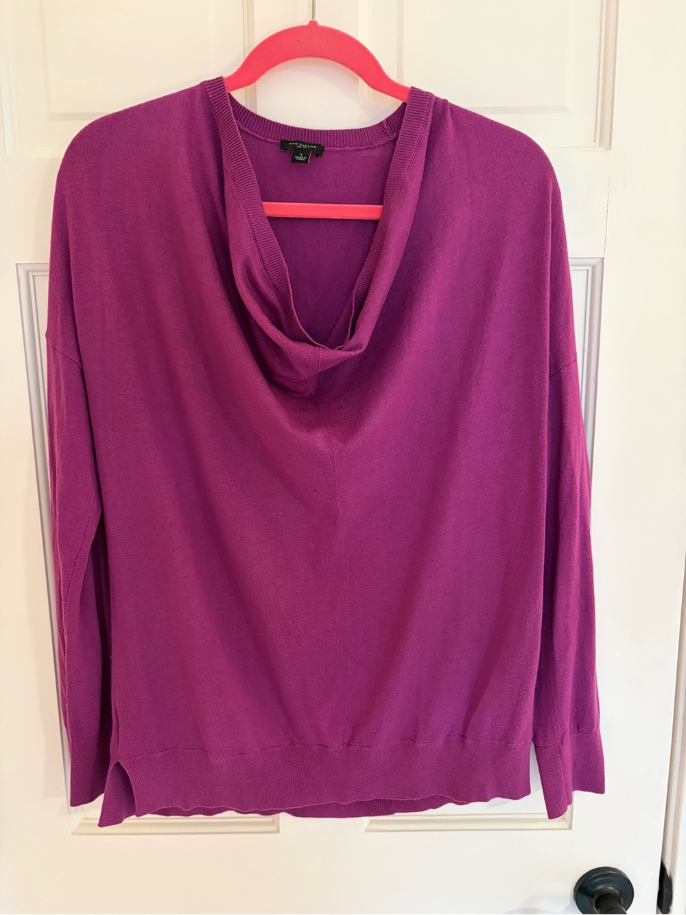Ann Taylor Women's large Cowl Neck Sweater - Purple
